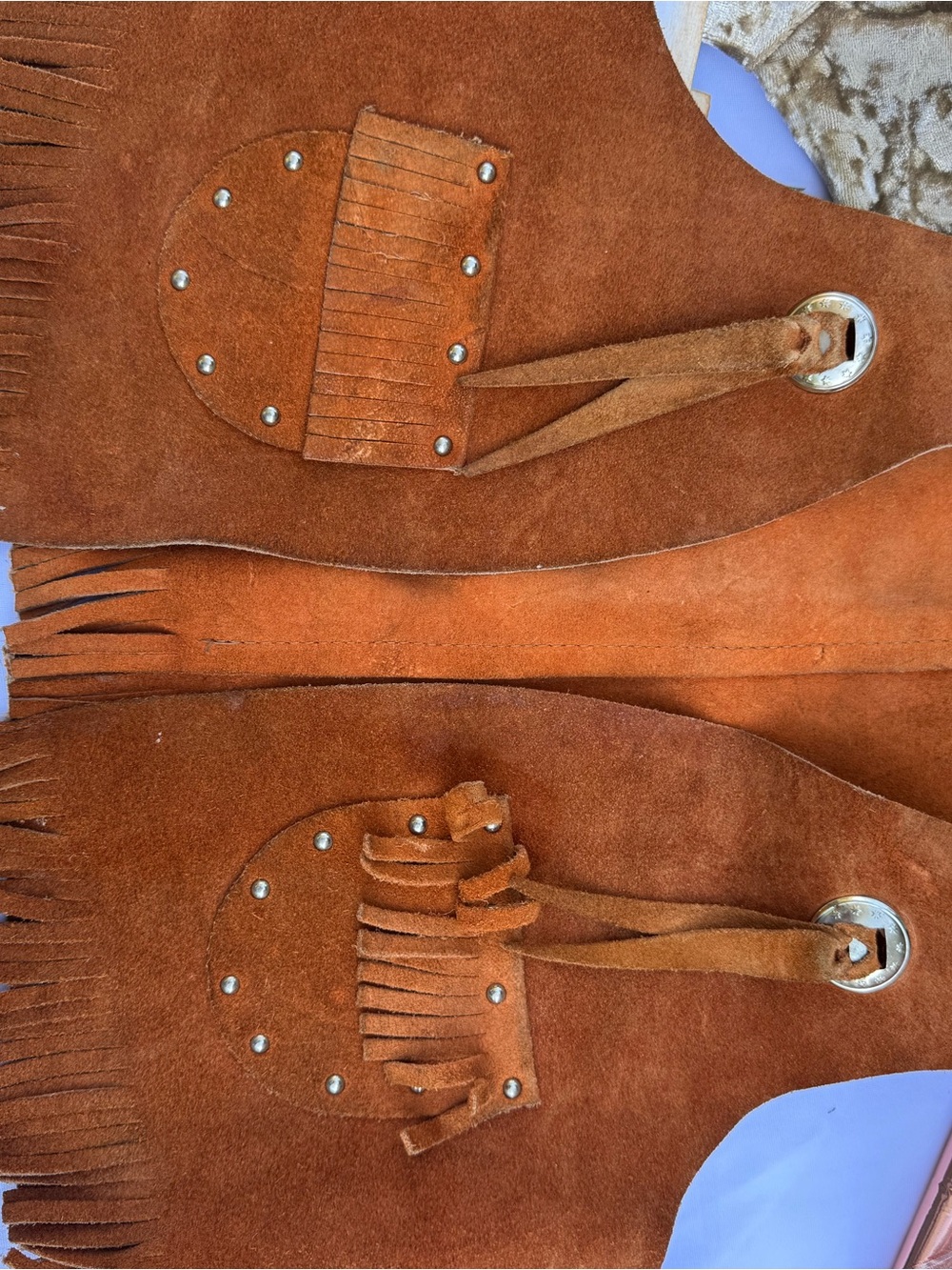 Toddler fringe suede vest